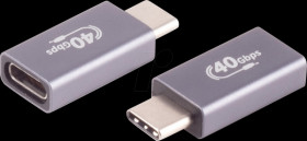 BS13-60004 USB 4.0 adapter, C connector &gt; socket, metal