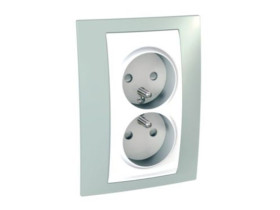 UNICA PLUS Gniazdo podwójne z uziemieniem z przesłonami zieleń brylantowa MGU63.069.870 SCHNEIDER ELECTRIC