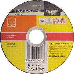 ŚCIERNICA DO CIĘCIA STALI NIERDZ. 115X1.0X22,23 MM PLASKA MN-68-970 /25szt./