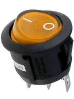 MK1031Y Przełącznik kołyskowy, okrągły, podświetlany, włącz - wyłącz (SPST), średnica 20.2 mm, żółty 6A/230V - producent SCI