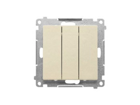 SIMON 55 Wyłącznik zwierny przycisk potrójny z podświetleniem LED szybkozłącza szampański mat TP31L.01/144 KONTAKT SIMON
