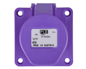 Gniazdo tablicowe 16A 2P 24V fioletowe IP44 TWIST 362v