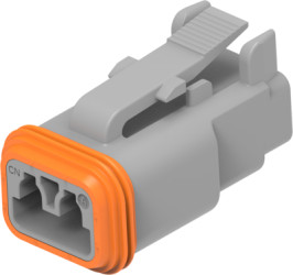 Socket, unequipped, 2 pole, straight, 1 row, gray, DT06-2S-C015