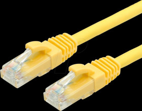 21991434 Patch cable Cat. 6a, UTP, yellow, 0.3 m