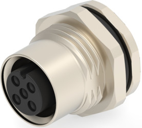 Circular connector, 3 pole, solder cup, screw locking, straight, T4131012031-000