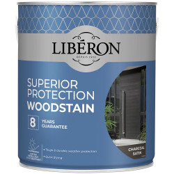 Liberon 126154 Superior Protection 8 Year Woodstain Charcoal Satin 2.5 litre