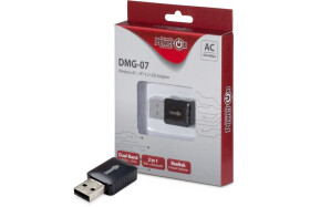 Inter-Tech DMG-07 | Wi-Fi 5 &amp; Bluetooth 4.2 USB Adapter | 650 Mbps | Dual-band (2,4 GHz / 5 GHz) | Zwart