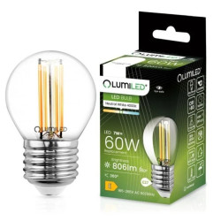 Żarówka LED E27 P45 Filament 7W = 60W 806lm 4000K Neutralna 360 LUMILED