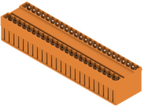 Pin header, 4 pole, pitch 5.08 mm, straight, orange, 1602610000