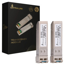 Moduł SFP+ 10Gbps, LC/UPC, 1310nm, 10km, single mode, DOM, dedykowany dla HP/ARUBA Extralink SFP+ 10G 2-pack