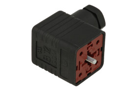 Gniazdo; elektrozaworu; GDM3009J 932 214 100; 4 tory; format A; poliamid (PA); kątowe 90°; na przewód; śrubowy; z dławnicą PG09;
