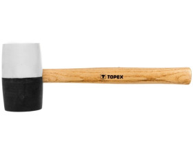 Młotek gumowy 680g śr. 63mm czarno-biała guma trzonek drewniany 02A355