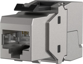 Keystone socket, RJ45, 8 pole, 8P8C, Cat 6A, IDC connection, panel mounting, E-20070