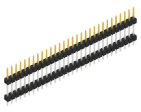 Pin header, 30 pole, pitch 2.54 mm, straight, black, SL512130S