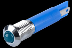Q8P1CXXB12E Indicator LED, 12 V DC, 8 mm, FASTON, blue/BrC