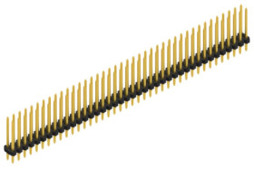 Pin header, 80 pole, pitch 2 mm, straight, black, 10062605