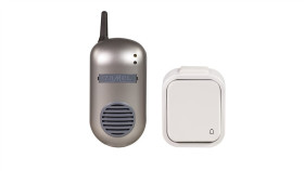 Dzwonek Bezprzewodowy Zestaw Bulik Hermetyczny 230V Zasięg 150M Srebrny...