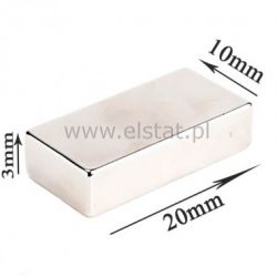 Magnes neodymowy prostokątny 20x10x3mm