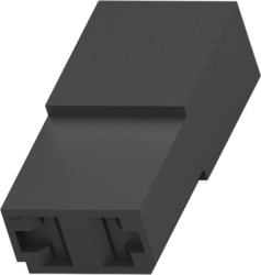 Socket, unequipped, 2 pole, straight, 1 row, black, 929643-1