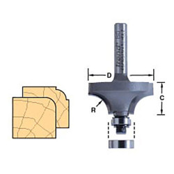 Trend 46/12 x 1/4 TCT Bearing Guided Ovolo &amp; Round Over 4.8mm Radius