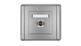 Flexi Gniazdo Antenowe Pojedyncze Typu F (Sat) Niklowane Srebrny Metalik 7Fgf-1