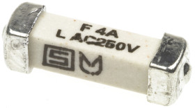 Bezpiecznik nieresetowalny 4A 250 V ac, 125V dc Schurter F Ceramika 100 A przy 125 V DC, 100 A przy 250 V AC