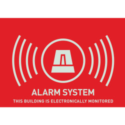 ABUS AU1315 Warning Sticker &quot;Alarm&quot; (English) 74 x 52.5mm