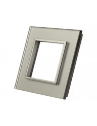 LIVOLO RAMKA SZKLANA POJEDYŃCZA SREBRNA