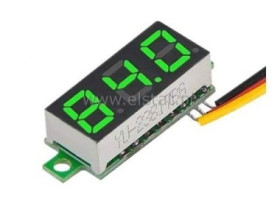 Moduł woltomierza LED zielony 100V; bez obudowy