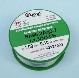 Sn96,3Ag3,7 Q 1,00 100g BEZOŁOW.CYNEL