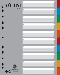 1299-00-00 Cardboard dividers, A4, (1-10), multicoloured