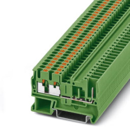 Through terminal block, push-in connection, 0.14-4.0 mm², 1 pole, 24 A, 6 kV, green, 3209636