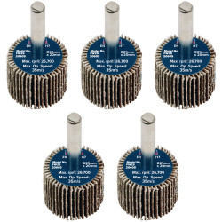 Sealey FW2520605 25 x 20mm Abrasive Flap Wheel on 6mm Shaft 60Grit - Pack of 5