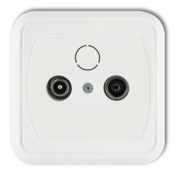 LIZA Gniazdo antenowe RTV końcowe 2dB biały GAK-1L