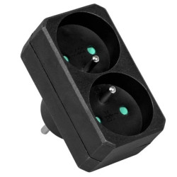 Rozgałęźnik sieciowy 2x 2P+0 3500W 230V czarny VA0131B VAYOX