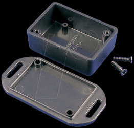 1551GFLBK Mini ABS housing, 50 x 35 x 20 mm, black, flanged