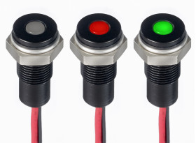 Lampka kontrolna do montażu panelowego 1.8 → 3.3V dc Zielony, czerwony 6mm LED Wyprowadzenia RS PRO