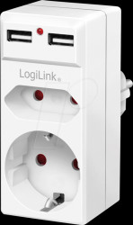 PA0276 Socket adapter, 2x USB-A, CEE7/16, CEE7/3