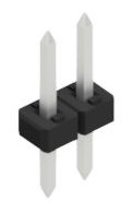 Pin header, 2 pole, pitch 2 mm, straight, black, 10062062