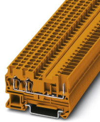 Through terminal block, spring-cage/plug-in connection, 0.08-4.0 mm², 1 pole, 24 A, 6 kV, orange, 3061091