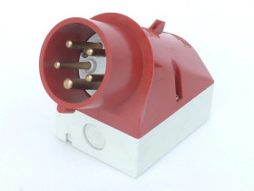 Wtyczka odbiornikowa naścienna 16A 5p 6h 400V IP44 2-częściowa zaciski śrubowe MEN342