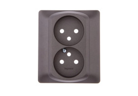 SISTENA LIFE Plakietka gniazda podwójnego choco 771235