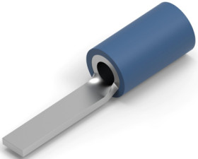 Faston plug, 2.921 x 0.79 mm, L 23 mm, insulated, straight, blue, 1.0-2.5 mm², AWG 16 to 14, 131444