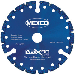MEXCO VBX907510 VBX90 Grade Universal Diamond Blade 75 x 10mm