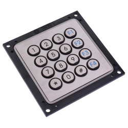 PR01610 16-Key Rear Mounting Stainless Steel Keypad IP65 APEM