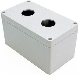 PC push button enclosure, (L x W x H) 160 x 89 x 89 mm, light gray (RAL 7035), IP66, 1554PB2D