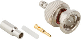 BNC plug 75 Ω, RG-161, RG-179, RG-187, Belden 9221, crimp connection, straight, 112135