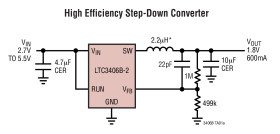 2.25MHz, 600mA Synchronous Step-Down Regulator in ThinSOT