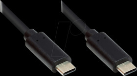 GC-M0111 USB 3.0 cable, C-plug to C-plug, CU, black, 20 cm