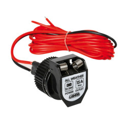 Gniazdo zapalniczki hermetyczne z klapką 12/24V 15A LAMPA